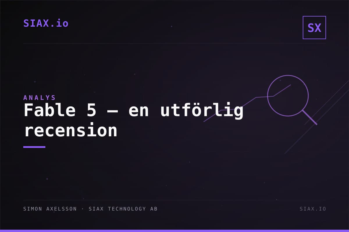 Fable 5 – en utförlig recension från en teknisk horisont