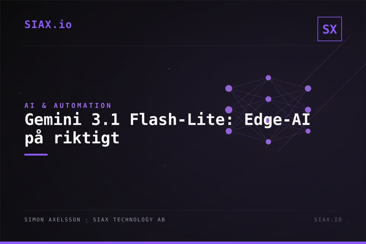 Gemini 3.1 Flash-Lite: När edge-AI blir på riktigt